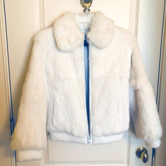 KC Collections REAL Rabbit Coat White 100 % - Picture 2 of 8